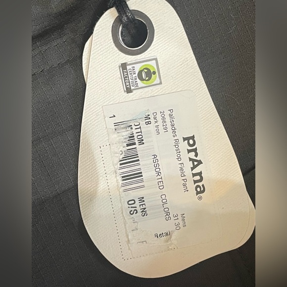 prAna Palisades Ripstop Field Mens Pants Dark Iron Gray 31x30 Relaxed Fit Hiking - Picture 10 of 13